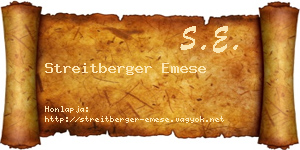 Streitberger Emese névjegykártya